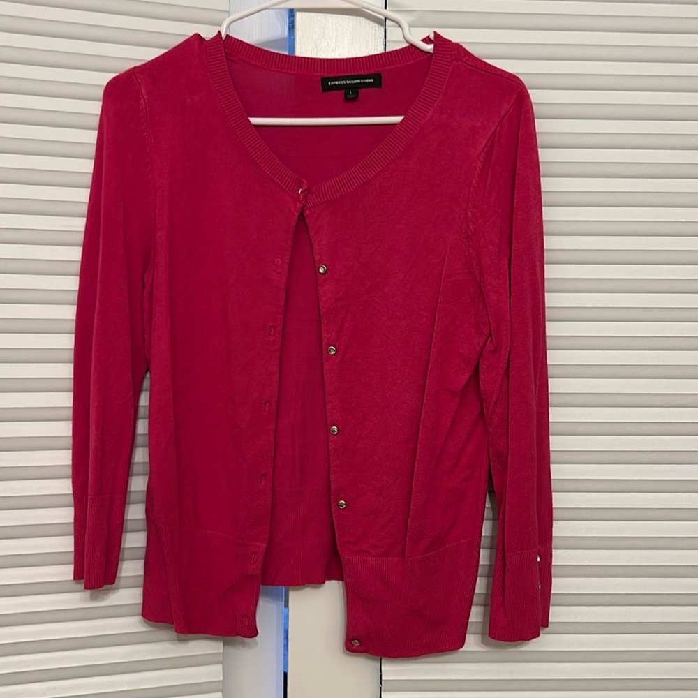 Express Red Women's Cardigan Sweater